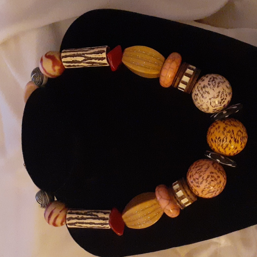 Chunky Tribal Look Boho Necklace
